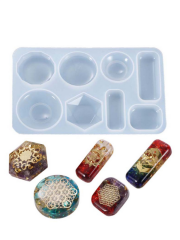 Epoksi Doğaltaş Bombeli Kolye Silikon Kalıbı – Çoklu Model