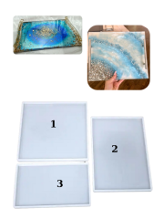 Epoksi Farklı Boyutlarda Tepsi Sunumluk Kalıpları 1-25x25cm