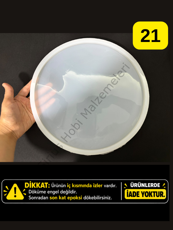 Hatalı Kalıp - 25cm Epoksi Daire Tepsi Kalıbı 1cm kalınlık