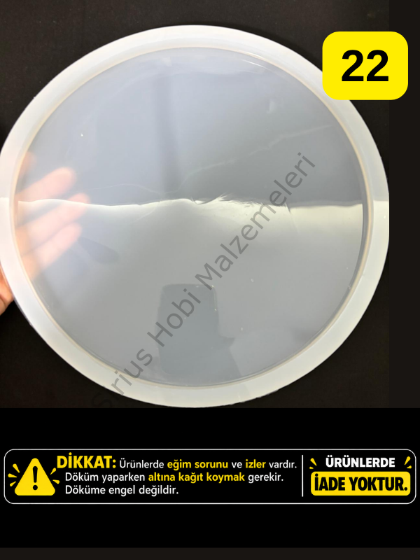 Hatalı Kalıp - 30cm Epoksi Daire Tepsi Kalıbı 1cm kalınlık