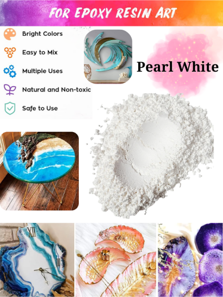 Epoksi Reçine Boyası Mica Powder İnci Sedefli Pigment İnci Tozu 5 gr Pearl White