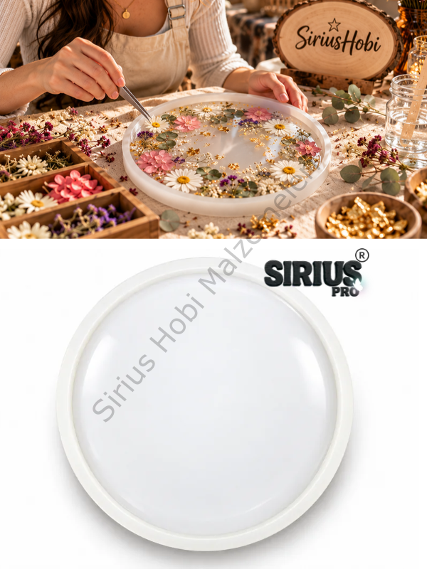 Epoksi Yuvarlak Daire Tepsi Silikon Kalıbı 25 cm | Sirius Pro