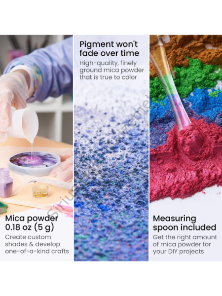 Epoksi Reçine Boyası Mica Powder İnci Sedefli Pigment İnci Tozu 5 gr White Gold