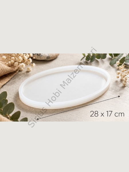 Epoksi Alçı Oval Tepsi Silikon Kalıbı 28x17 cm | Sirius Pro
