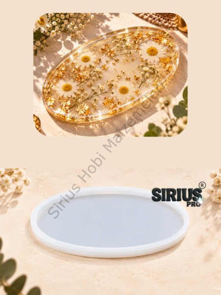 Epoksi Alçı Oval Tepsi Silikon Kalıbı 28x17 cm | Sirius Pro