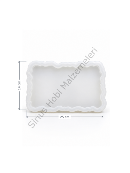 Epoksi Alçı Geode Dikdörtgen Tepsi Silikon Kalıbı 25x14 cm 1cm Kalınlık | Sirius Pro