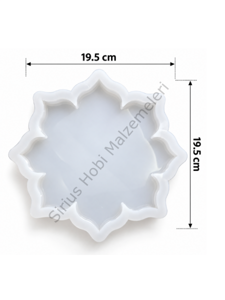 Epoksi Alçı Yıldız Çiçek Tepsi Silikon Kalıbı 19,5 cm 1cm Kalınlık | Sirius Pro