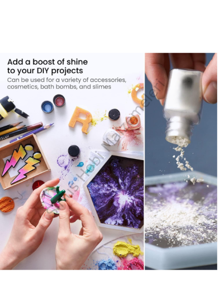 Epoksi Reçine Boyası Mica Powder İnci Sedefli Pigment İnci Tozu 5 gr Silver White