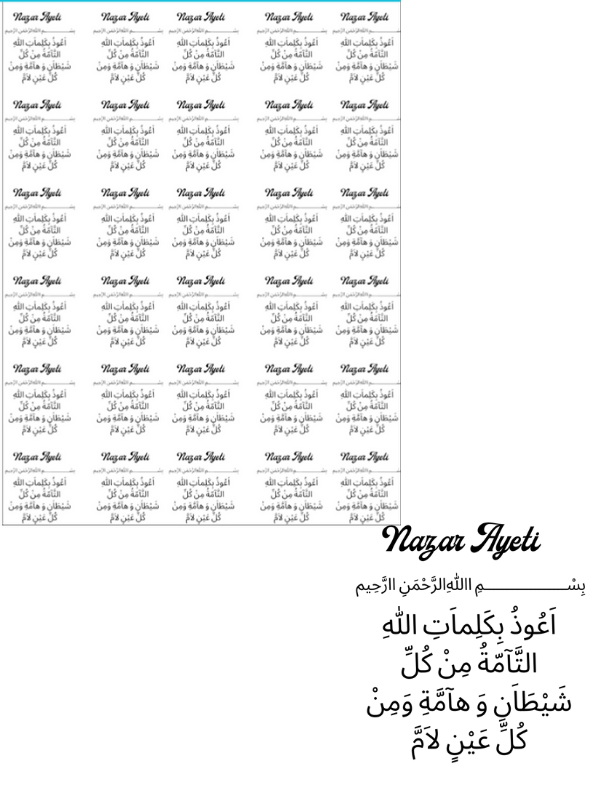 Epoksi Magnet Tasarımları İçin 3.5x3x5 Nazar Ayeti Asetat Baskısı