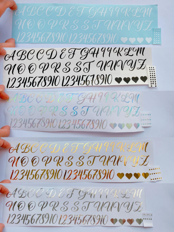 Epoksi Reçine 2-2,5cm arası Harf Sticker Folyo