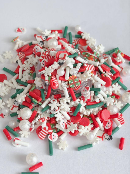 Epoksi Polimer Kil Süslemeler (Fimo Dilimleri) İncili Yılbaşı 4gr