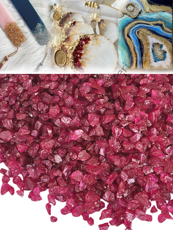 Epoksi Cam Kırıkları Sedefli Cherry İnce 100gr