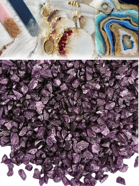 Epoksi Cam Kırıkları Sedefli Mürdüm İnce 100 gr