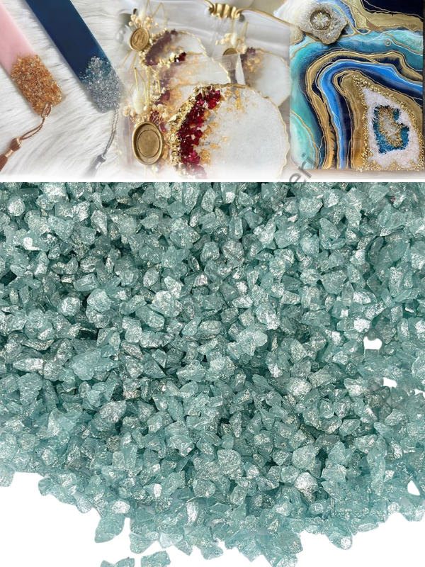 Epoksi Cam Kırıkları Sedefli Su Yeşili İnce 100 gr