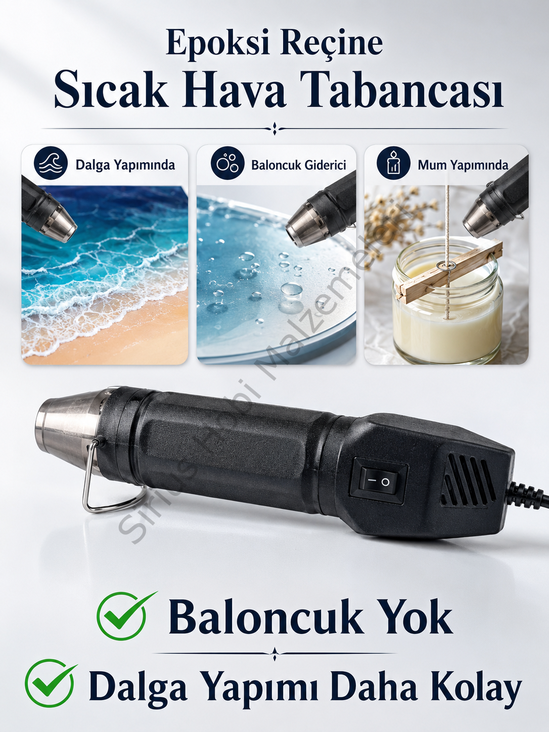 Epoksi Isı Tabancası Baloncuk Giderici ve Dalga Yapımı 299W