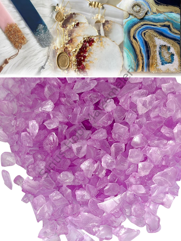 Epoksi Cam Kırıkları Şeffaf Pembe Kalın 100 gr