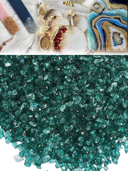 Epoksi Cam Kırıkları Şeffaf Zümrüt İnce100 gr