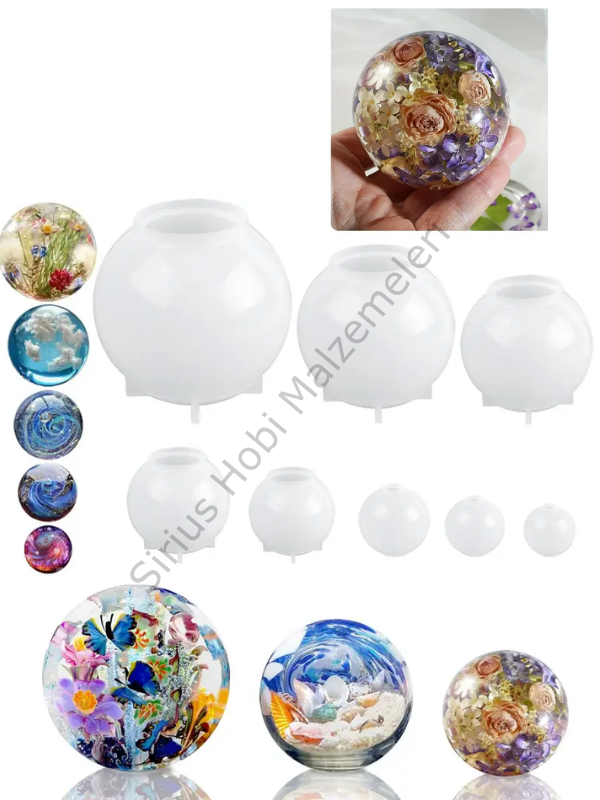 Epoksi Reçine Mum Küre Silikon Kalıpları