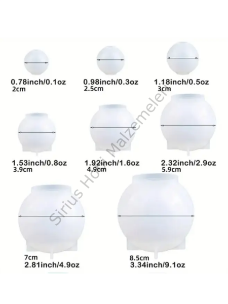 Epoksi Reçine Mum Küre Silikon Kalıpları