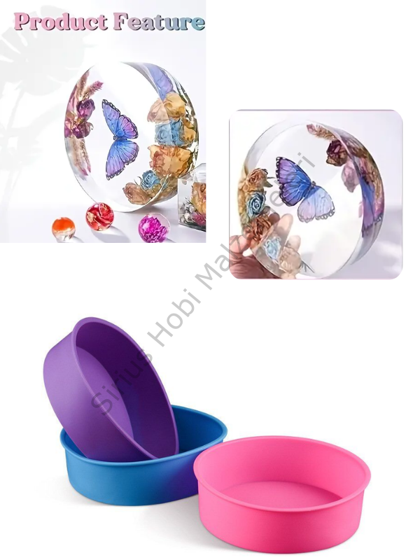 Epoksi Reçine 20 cm Derin Daire Silikon Kalıbı