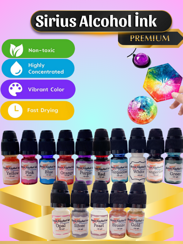 Epoksi ( Uv Reçine ) Sirius Alcohol İnk Alkollü Mürekkep Boya Green (Yeşil)