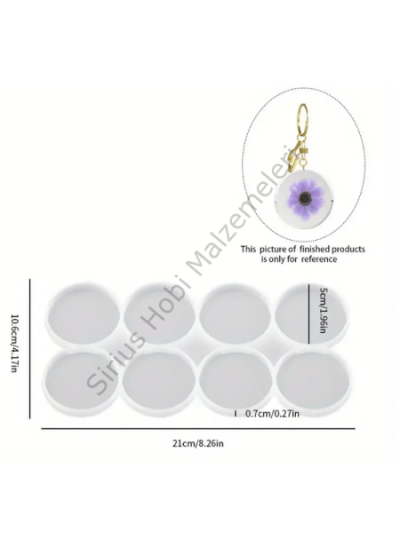 Epoksi Reçine Deliksiz  5 cm Magnet Silikon Kalıbı