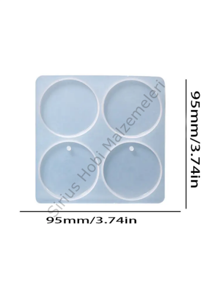 Epoksi Reçine Magnet Anahtarlık Kalıbı 4cm