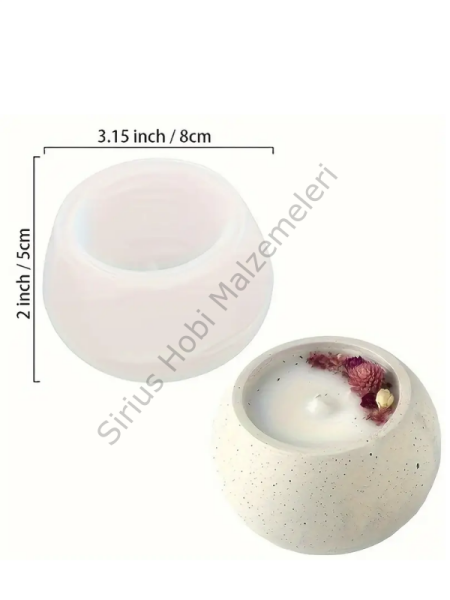 Yuvarlak Mum Kabı Silikon Kalıbı – Epoksi/Beton/Alçı, 8×5 cm (Tea-light & Votive