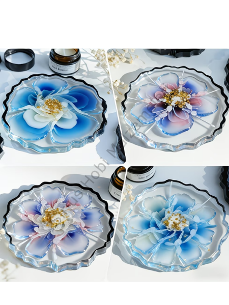 Epoksi Bardak Altlığı Silikon Kalıbı – Dalgalı Kenar, Ø13 cm (0,76 cm Kalınlık)