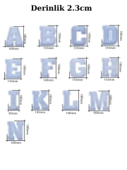 Epoksi Tasarım Büyük Harf Kalıbı 2.3cm derinlik