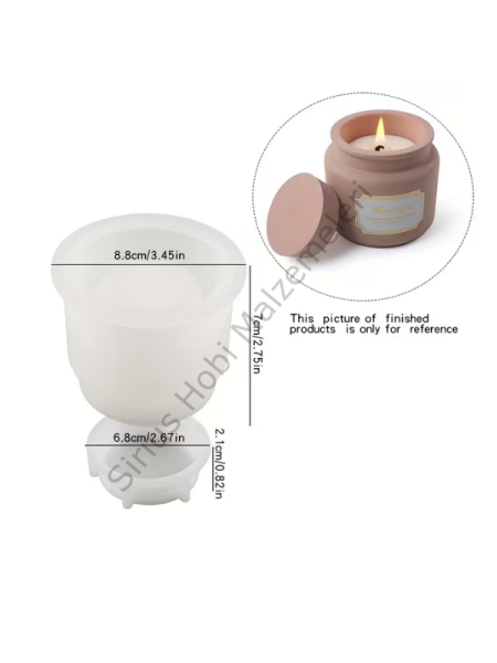 Kapaklı Küçük Kavanoz Kalıbı – Epoksi ve Mum Döküm Silikon Kalıp