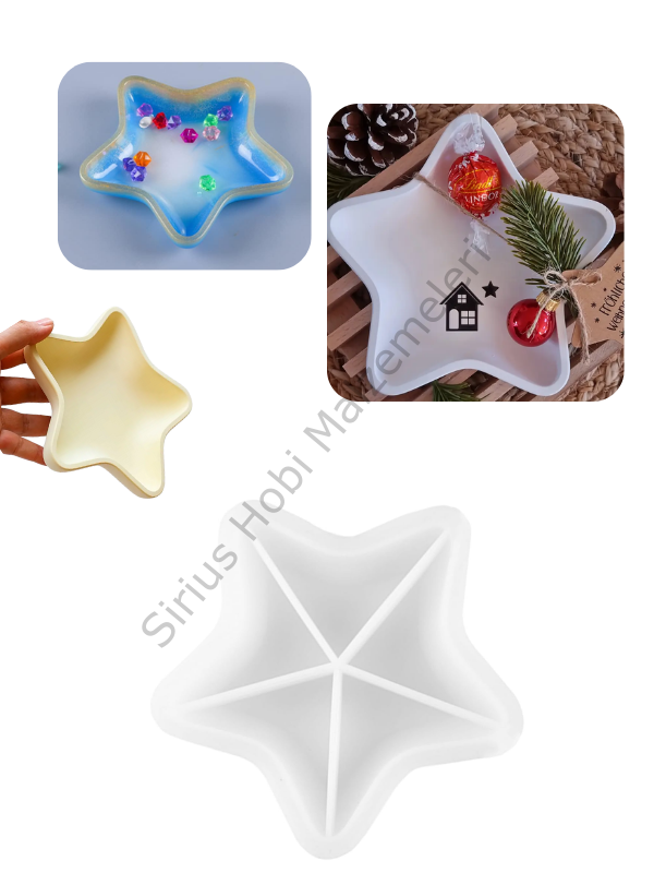 Deniz Yıldızı Şeklinde Epoksi & Alçı Silikon Kalıbı – 15,5 cm Derin Tabak / Dekor Kalıbı