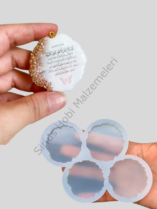 Geode Yuvarlak Magnet Silikon Kalıbı 4,5cm