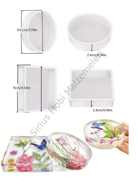 Epoksi Derin Bardak Altlığı Tasarım Kalıbı – Oval Kare