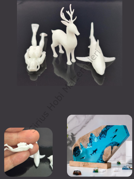 Epoksi Reçine Mini Figür Hobi ve Dekor Çalışmaları İçin 3-4 cm 1 adet