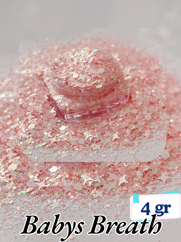 Epoksi- Mum-Makyaj-Tırnak-Sabun Simi Pulu Glitter Baby's Breath 4 gr