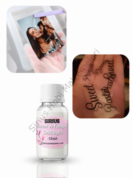 Epoksi Altında Katmansız Görünüm İçin Asetat & Fotoğraf Sabitleyici