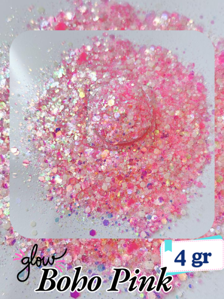 Epoksi- Mum-Makyaj-Tırnak-Sabun Simi Pulu Glitter Boho Pink 4 gr