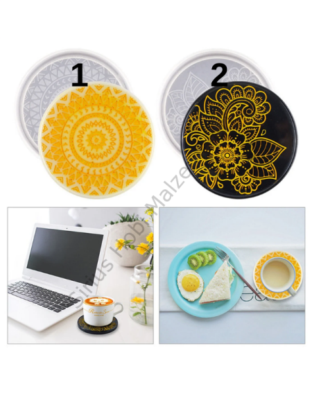 Epoksi Reçine Mandala Bardak Altlığı Silikon Kalıbı 1 adet