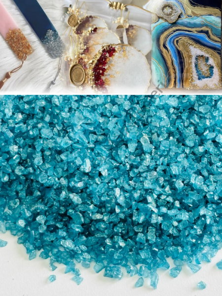 Epoksi Cam Kırıkları Extra İnce Sedefli Aqua Quartz 100 gr