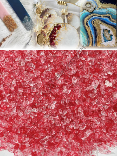 Epoksi Cam Kırıkları Extra İnce Crystal Red Quartz  100 gr