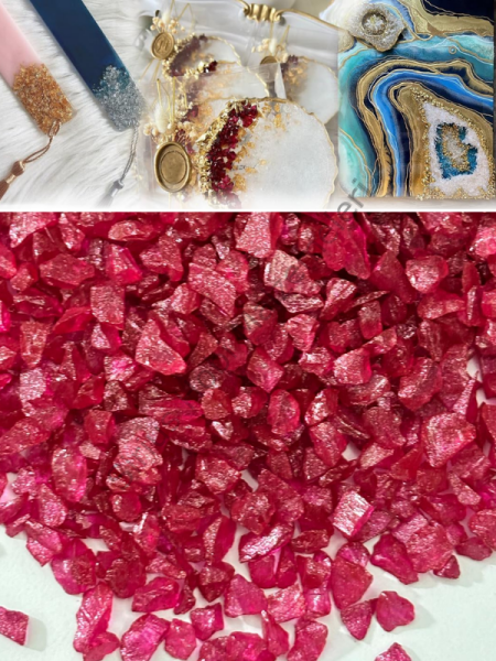 Epoksi Cam Kırıkları  İnce Cherry Garnet Quartz  100 gr