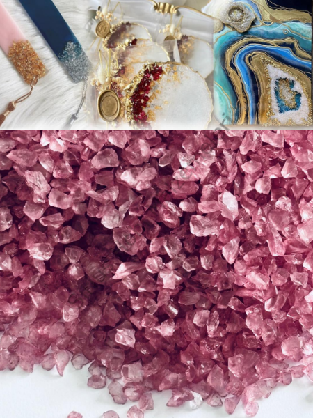 Epoksi Cam Kırıkları  İnce Cherry  Quartz  100 gr