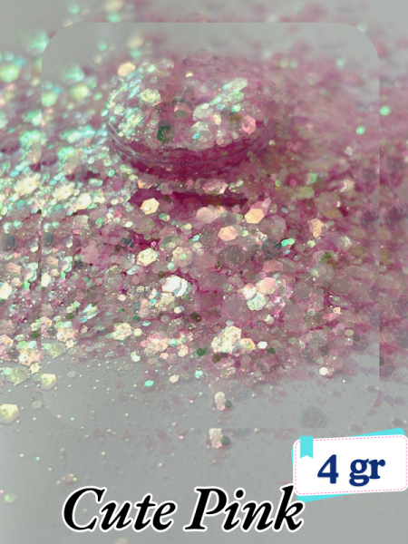 Epoksi- Mum-Makyaj-Tırnak-Sabun Simi Pulu Glitter Cute Pink 4 gr