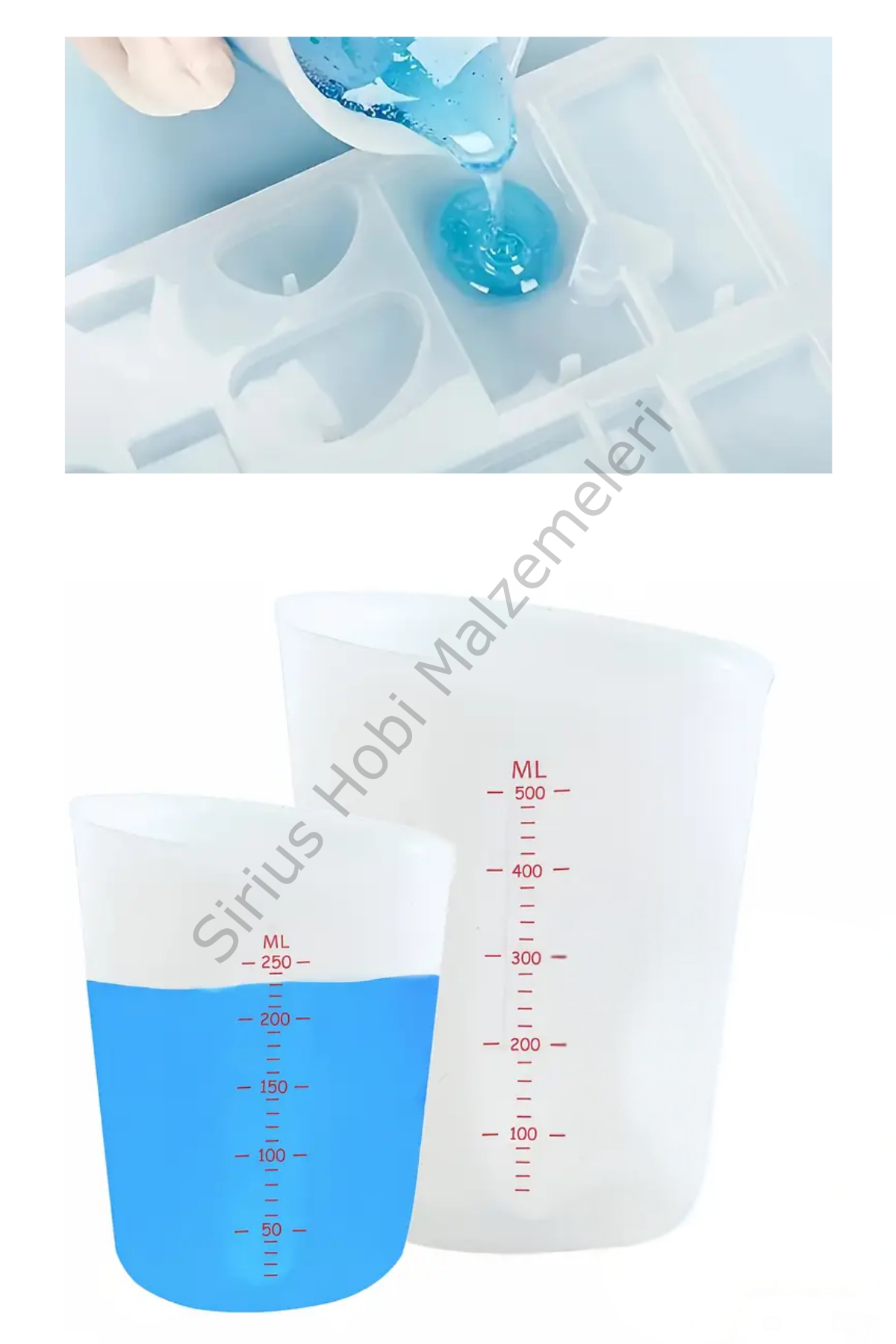 Epoksi Reçine Alçı 250-500 ml Beher Döküm Silikon Kalıbı