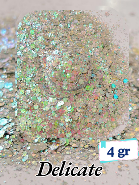 Epoksi- Mum-Makyaj-Tırnak-Sabun Simi Pulu Glitter Delicate 4 gr