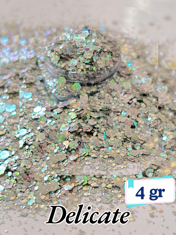 Epoksi- Mum-Makyaj-Tırnak-Sabun Simi Pulu Glitter Delicate 4 gr