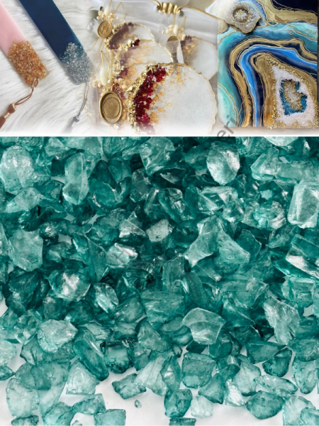 Epoksi Cam Kırıkları Kalın Transparan Mint Quartz 100 gr