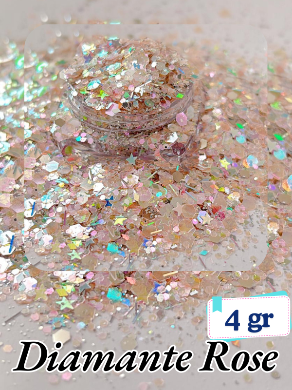 Epoksi- Mum-Makyaj-Tırnak-Sabun Simi Pulu Glitter Diamante Rose 4 gr