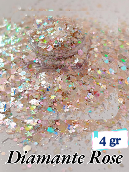 Epoksi- Mum-Makyaj-Tırnak-Sabun Simi Pulu Glitter Diamante Rose 4 gr